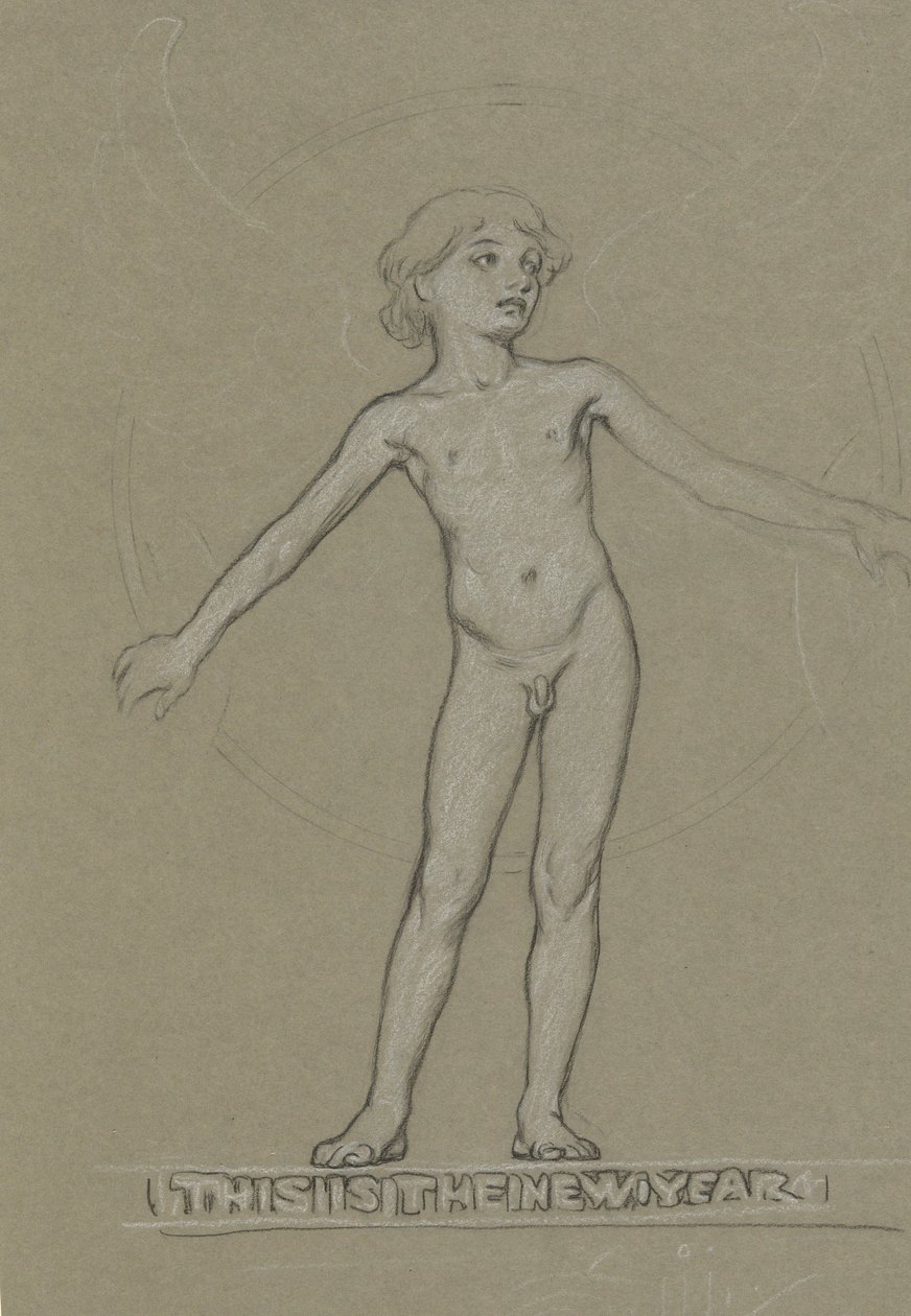 Study for Winged Youth (The New Year) by Elihu Vedder