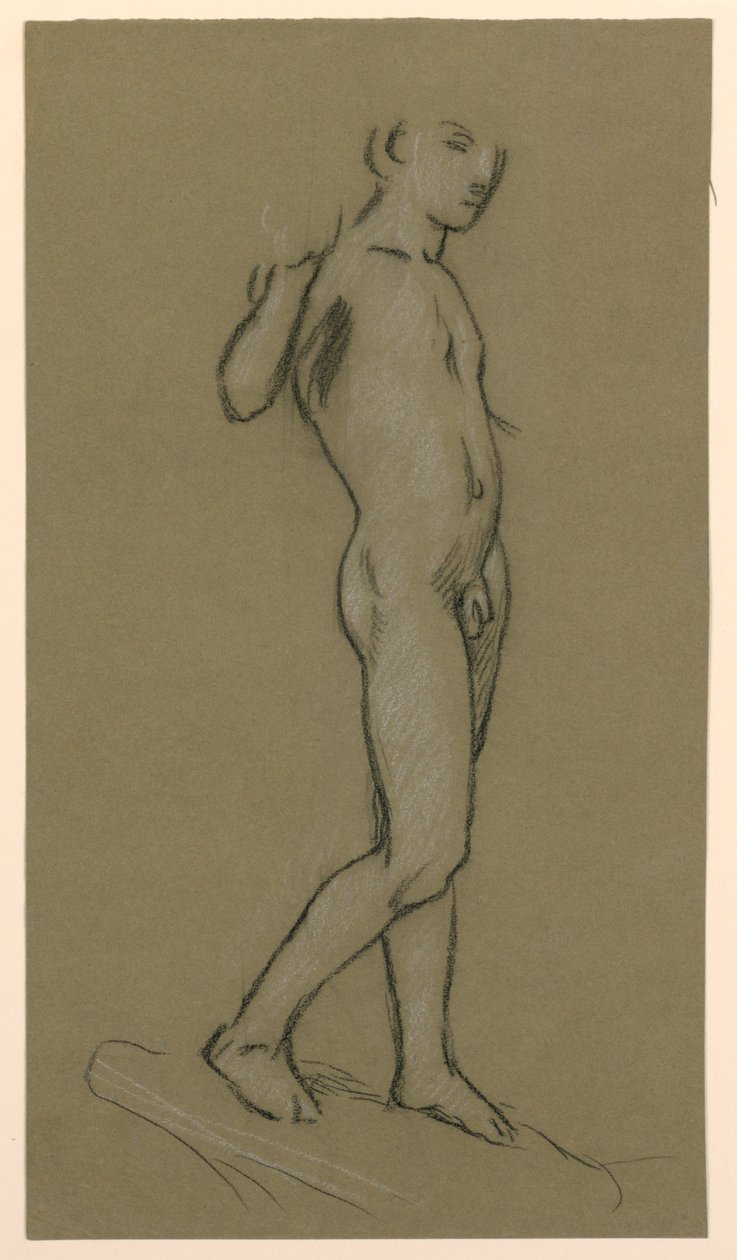 Figure Study for a Fountain Design by Elihu Vedder