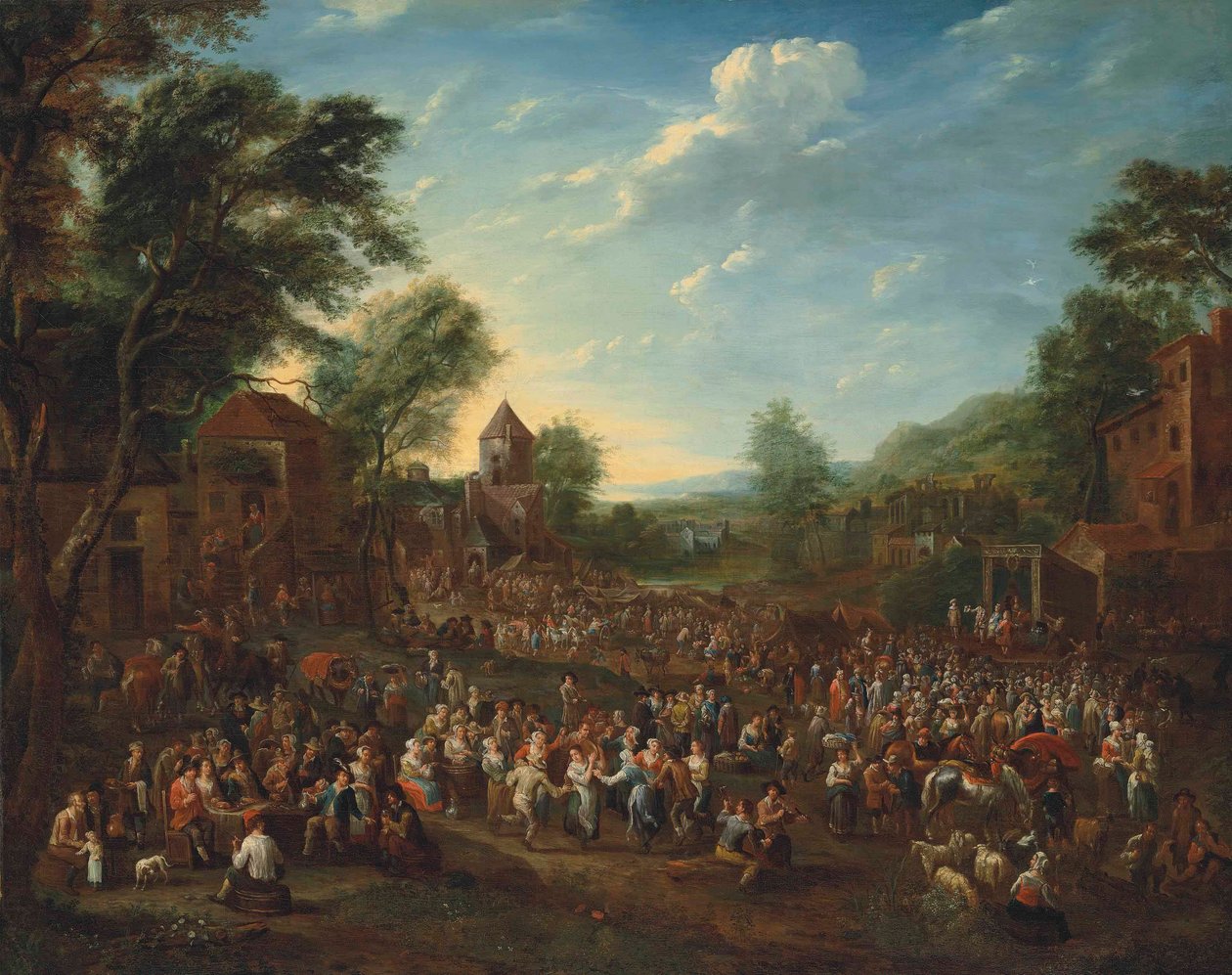 A Village Kermesse with Revellers Dancing and Making Merry by Elisabeth Seldron