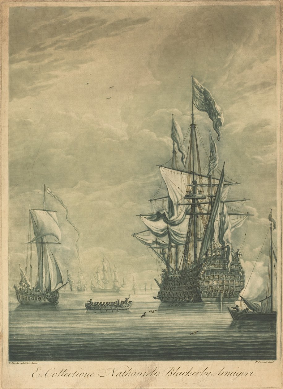 Shipping Scene from the Collection of Nathaniel Blackerby, 1720s by Elisha Kirkall