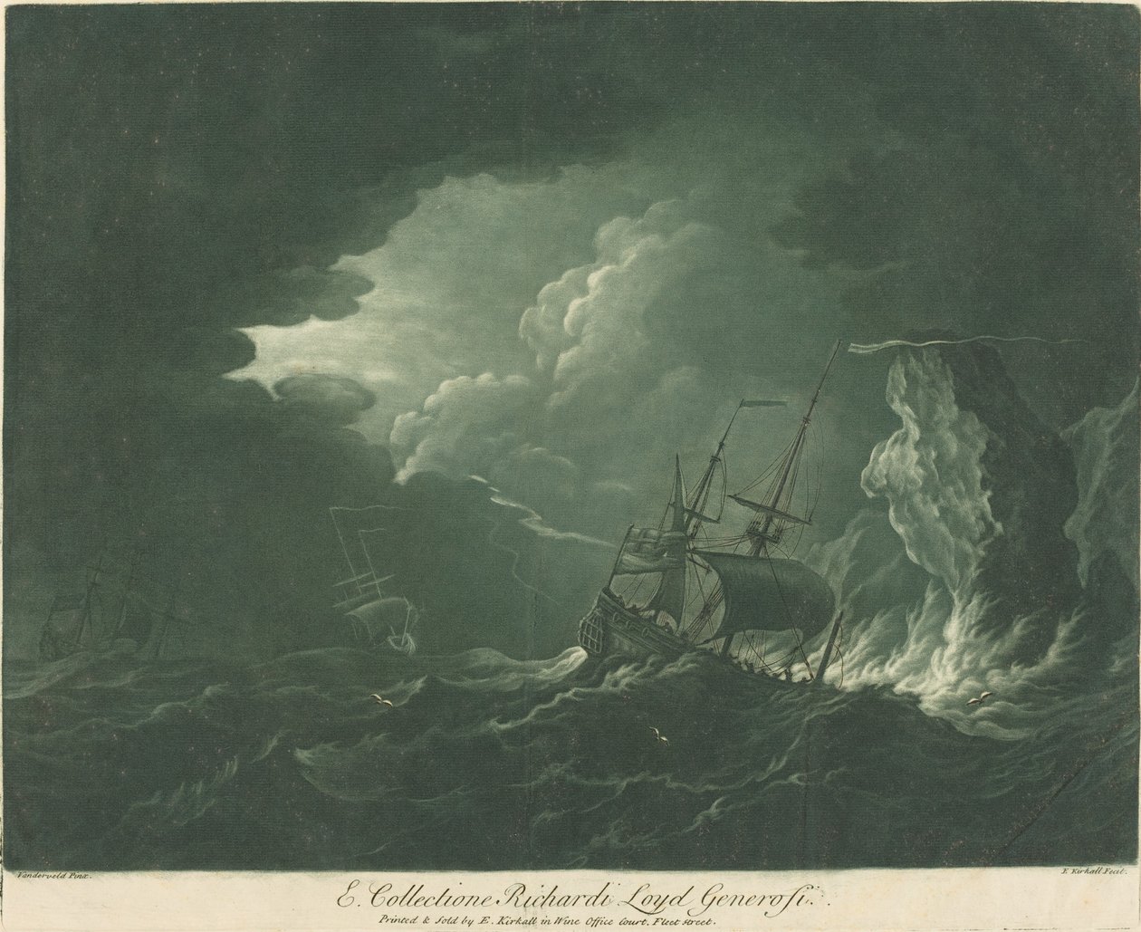 Shipping Scene from the Collection of Richard Lloyd, 1720s by Elisha Kirkall