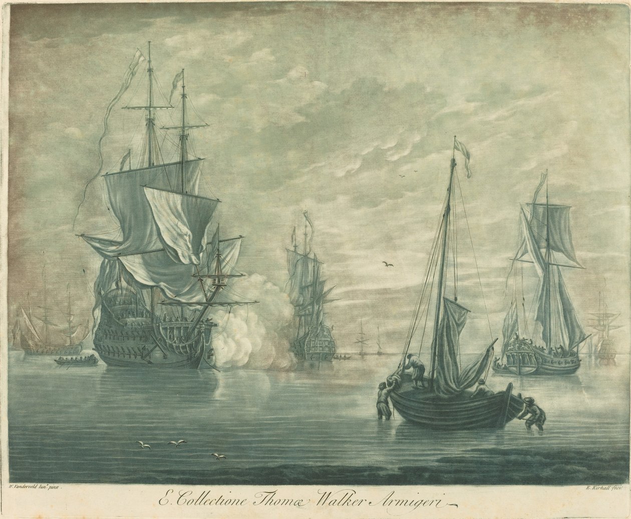 Shipping Scene from the Collection of Thomas Walker, 1720s by Elisha Kirkall