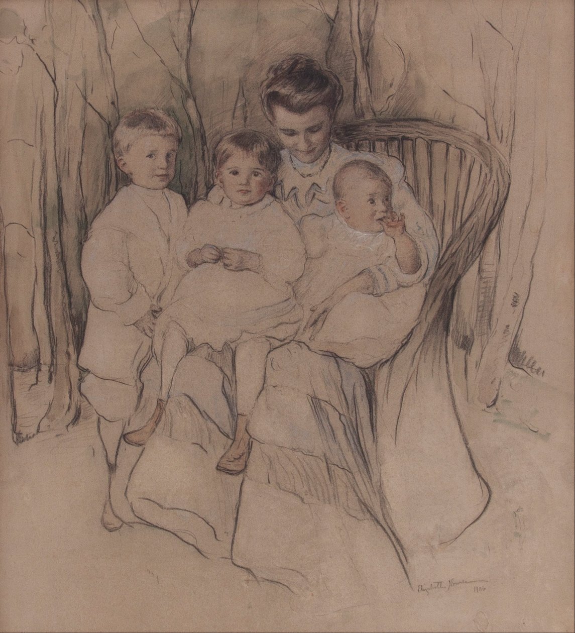 Mother and Three Children by Elizabeth Nourse