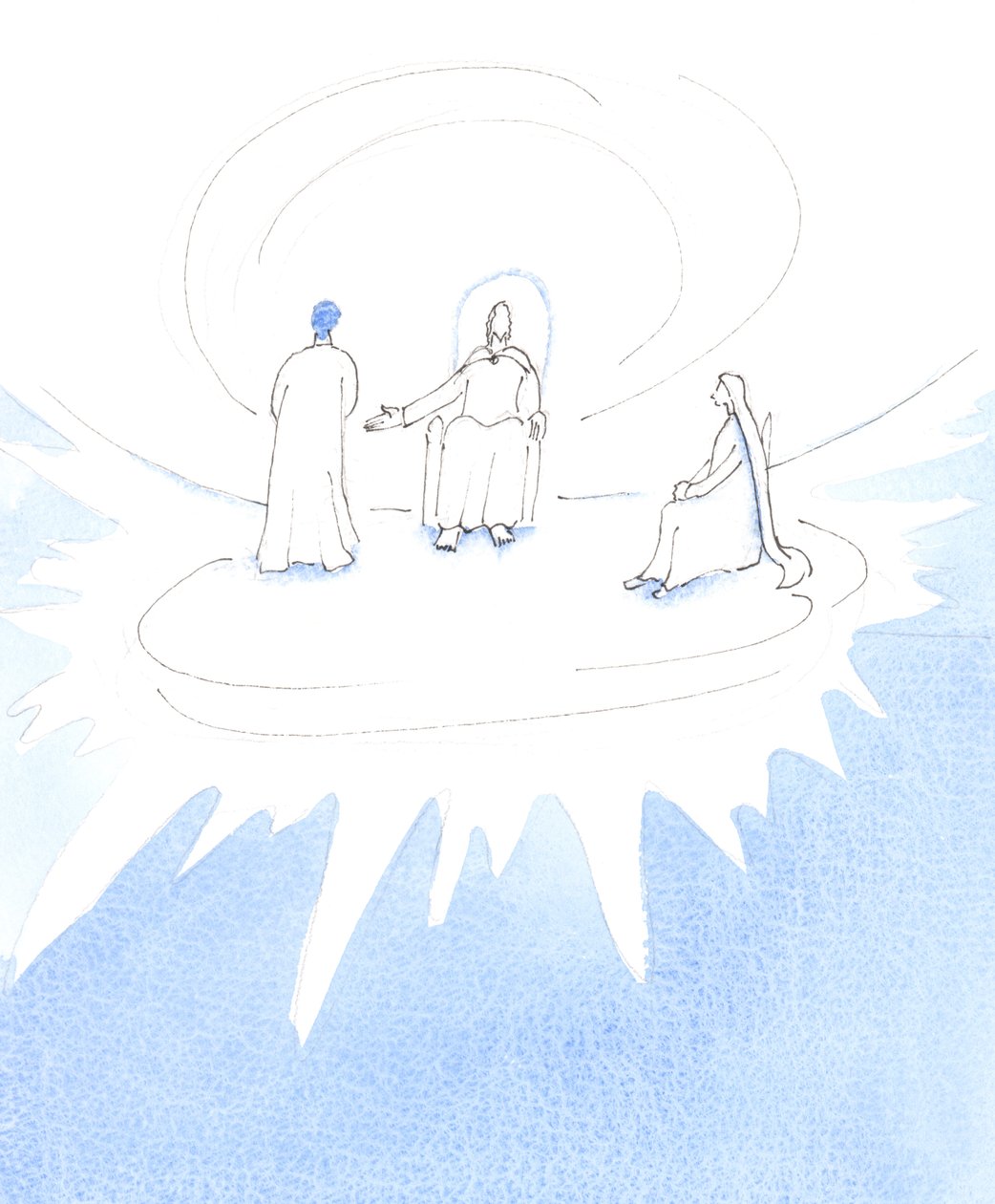 A person ready for Heaven moves to the heart of the Holy Trinity by Elizabeth Wang