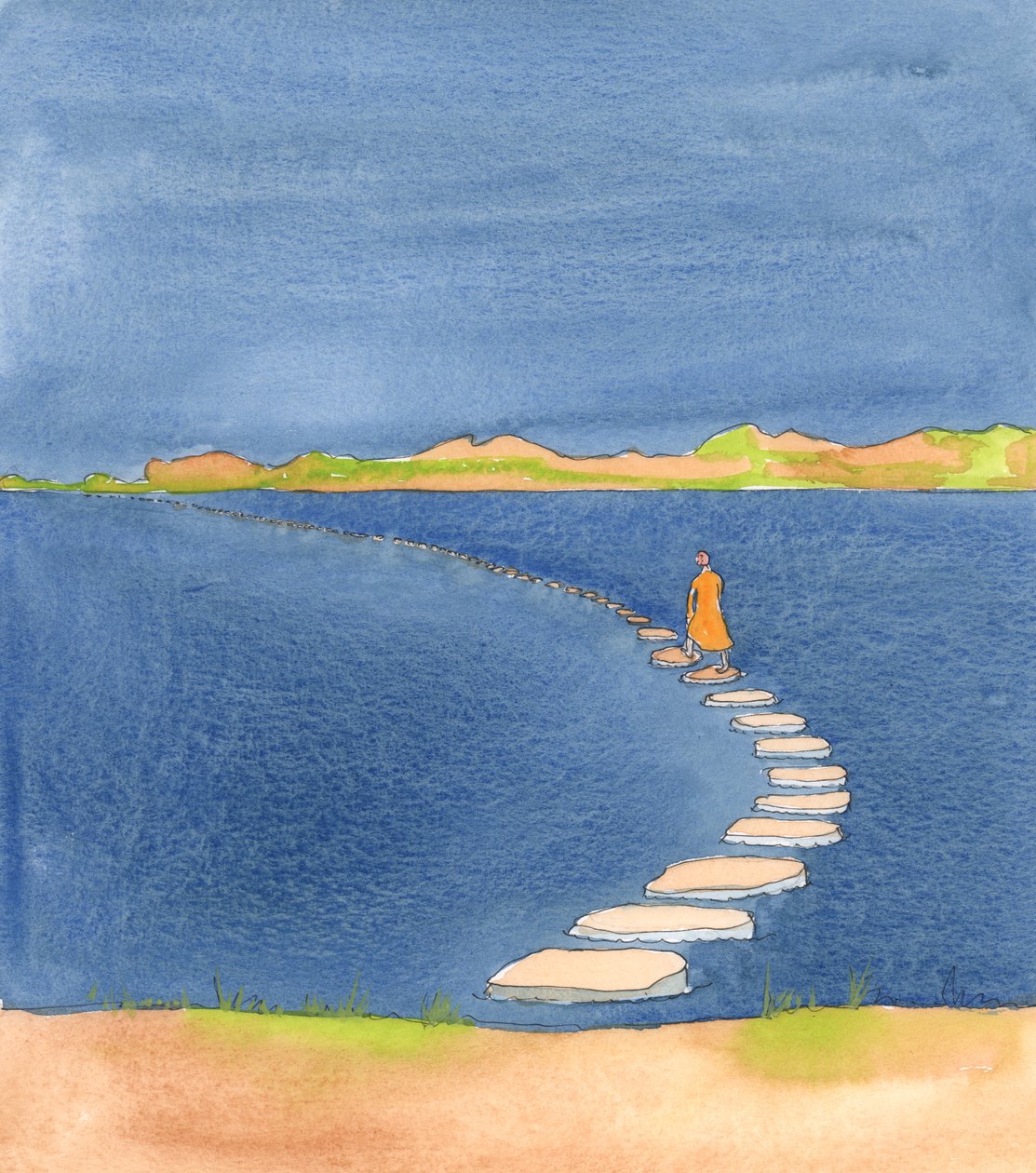 As we hope to end our lives with Jesus forever, the Christian journey is like a walk across the Sea of Galilee on a path of stepping-stones: quite safe as long as no-one trips by Elizabeth Wang