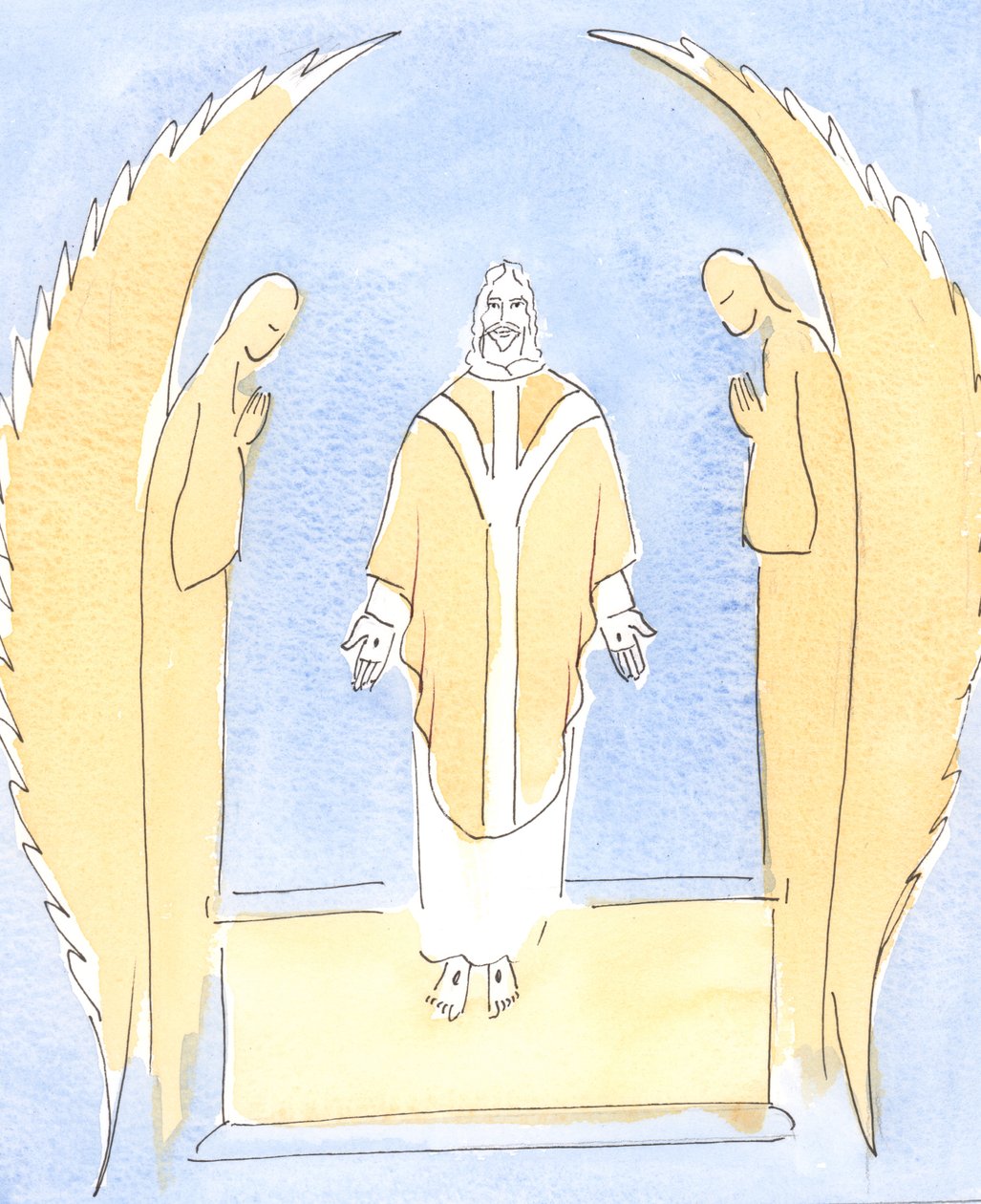 At every Mass, Jesus Christ is made Present before us, our great High Priest Who intercedes for us with His Father in Heaven by Elizabeth Wang