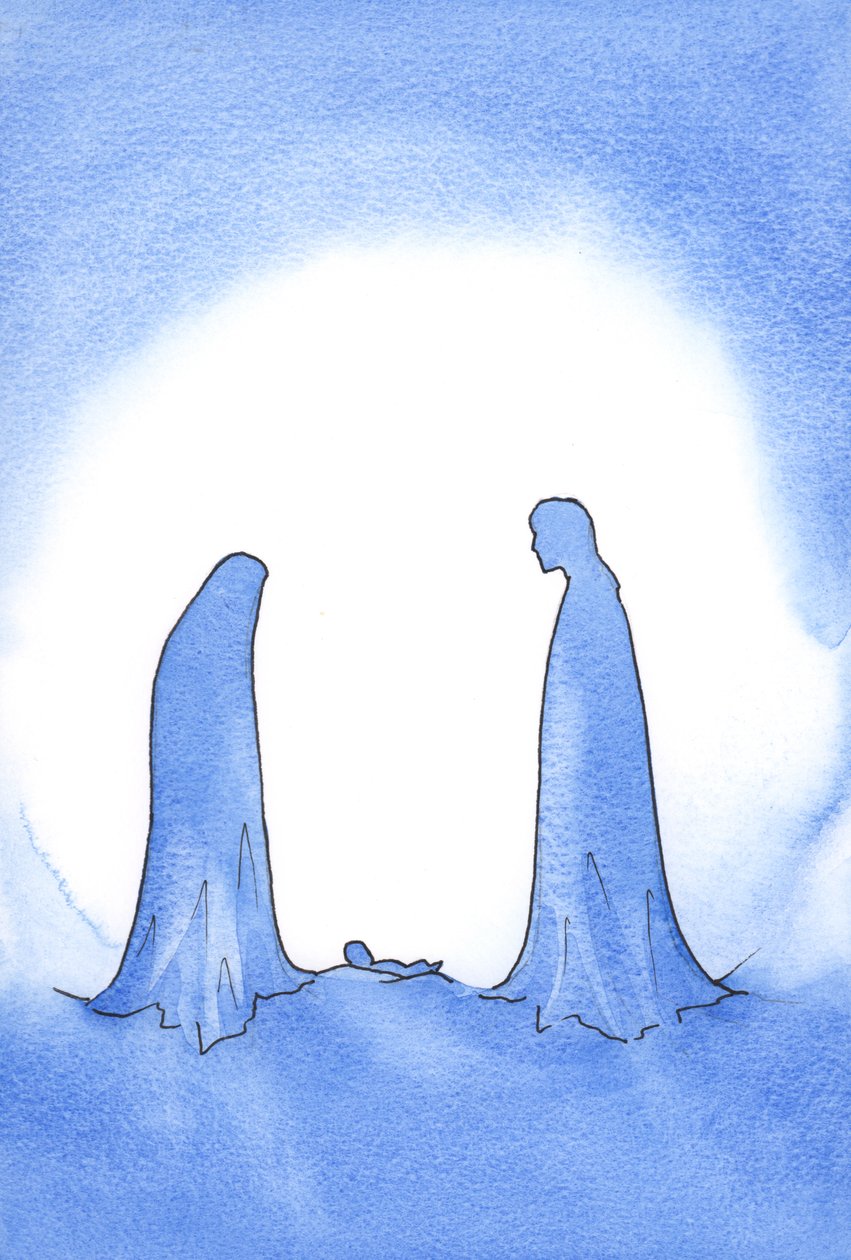 At the sight of the miraculous baby (whose Mother stood before Him in still-virginal sanctity) St. Joseph was powerfully rewarded for his faith. by Elizabeth Wang