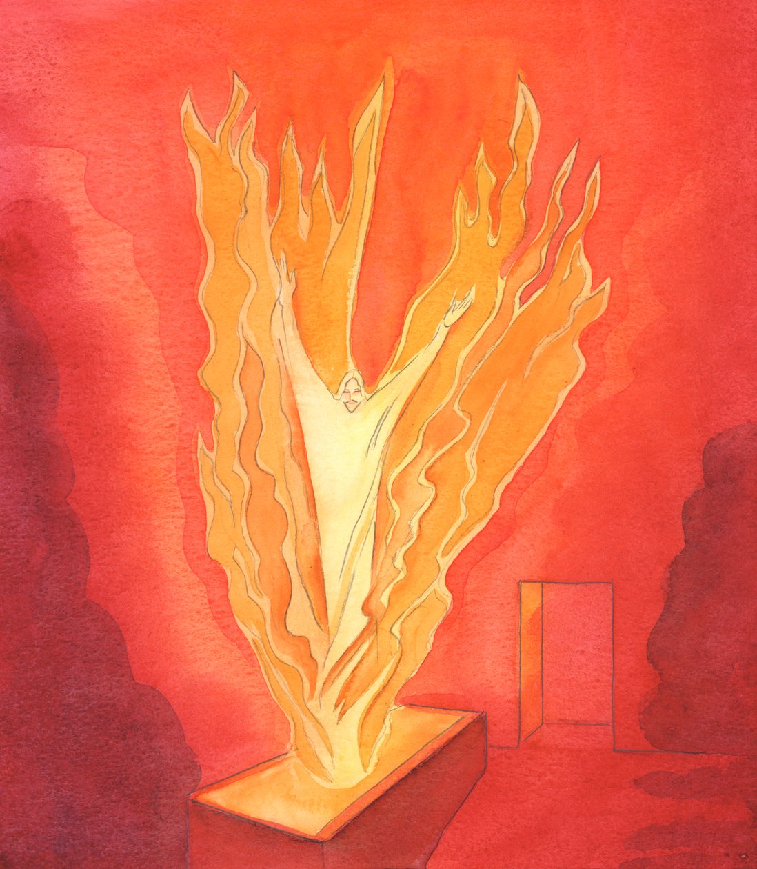 Christ rose from the tomb in glory at Easter, transformed, as if in a blazing fire of charity, as the Holy Spirit delivered him from death