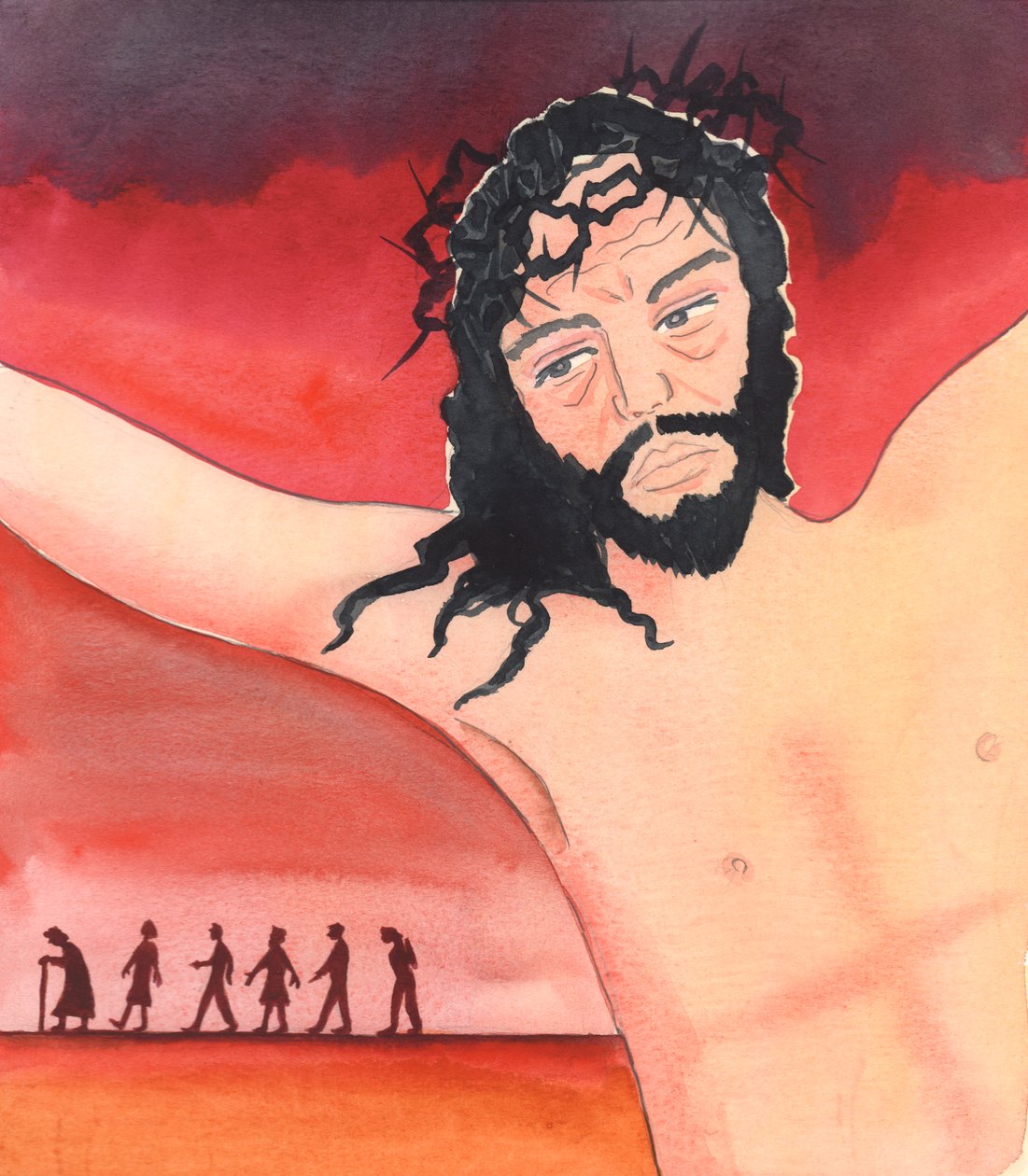 Christ spoke at the Consecration of the wine, saying "I shed My Blood for them" by Elizabeth Wang