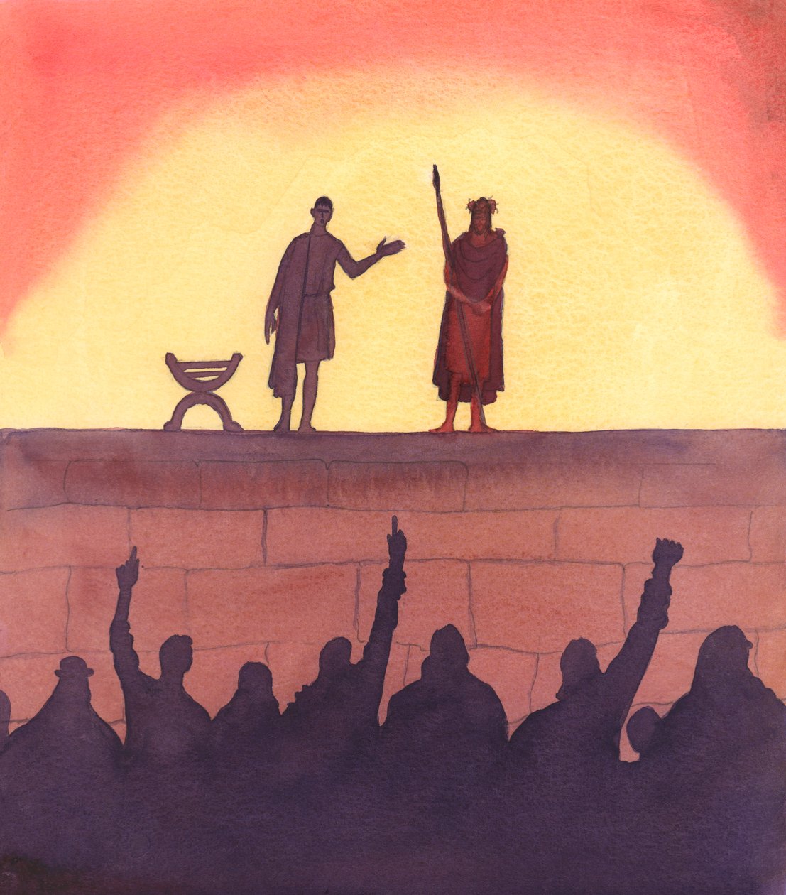 Christ was paraded by His captors before jeering crowds; yet He accepted without hatred or impatience the humiliating treatment he received because of His words by Elizabeth Wang