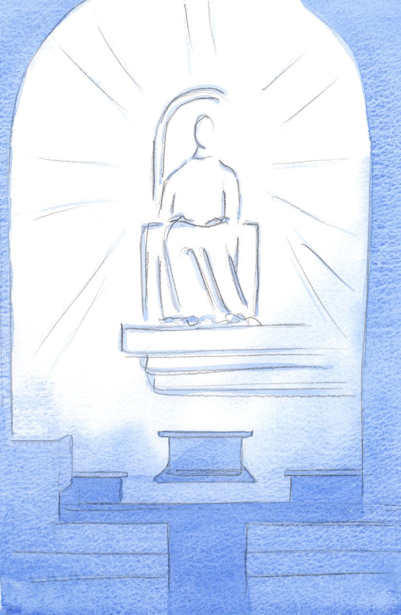 Christ was seated on a Heavenly throne, within our Sanctuary. Christ our God is worthy of the sufferings we bear for love of Him by Elizabeth Wang