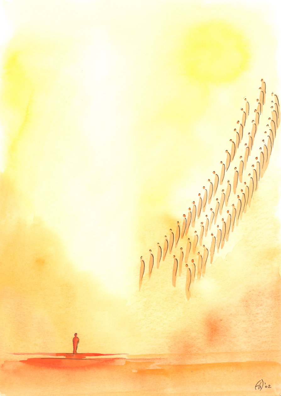 Every time we pray the "Holy, Holy, Holy Lord" we join our voices with the saints and Angels who offer the same praise in Heaven by Elizabeth Wang