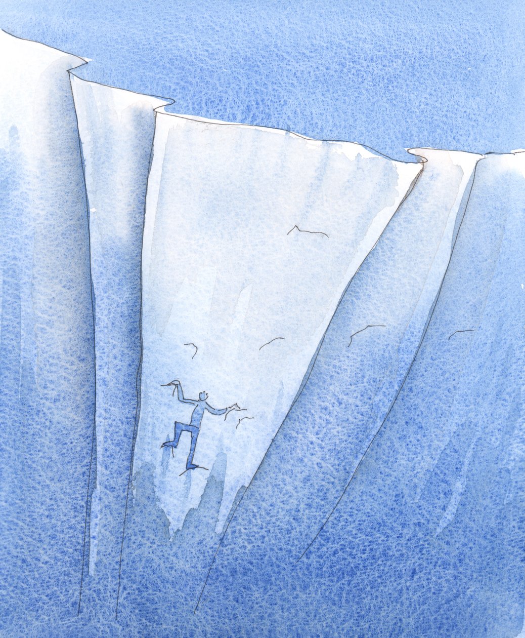 I saw a person clinging to the wall of the Abyss, hurling insults up towards Christ, yet in danger - at the least violent movement - of falling into the depths by Elizabeth Wang