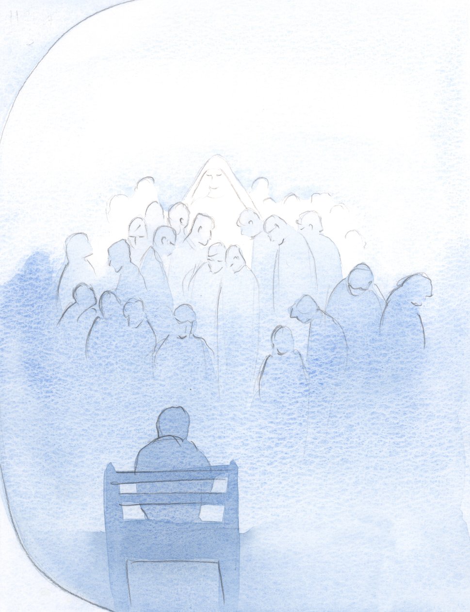 Mary waited peacefully, as I listed all the dear ones in prayer - priests and many others by Elizabeth Wang