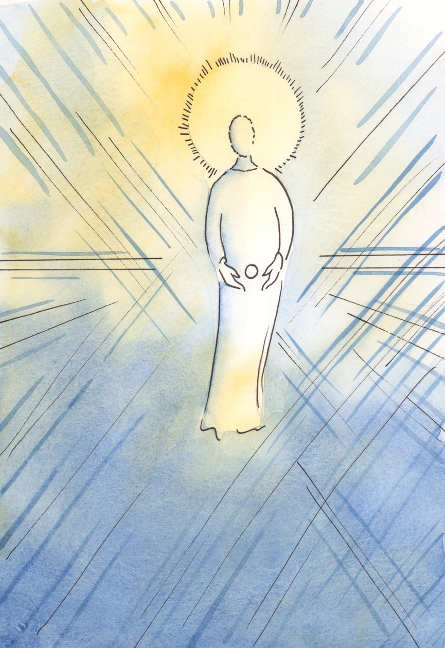 St Anne Conceived in Her Womb the Immaculate One, Like a Host; the Virgin Mary, Who Would Become the Mother of God by Elizabeth Wang