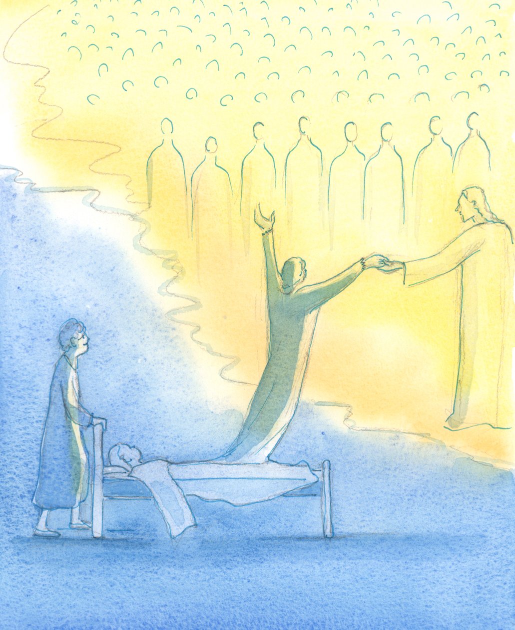 The Holy Soul who is ready for Heaven is met not only by Christ, but also by His holy Mother and all the Saints by Elizabeth Wang
