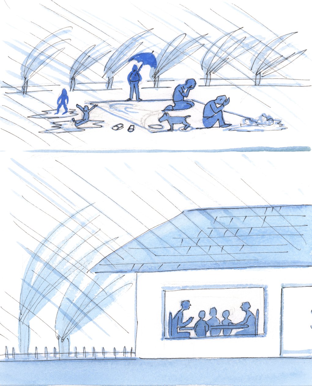 The family which has a roof over its head and a table to eat at is well prepared for everyday life and education, 2003 by Elizabeth Wang
