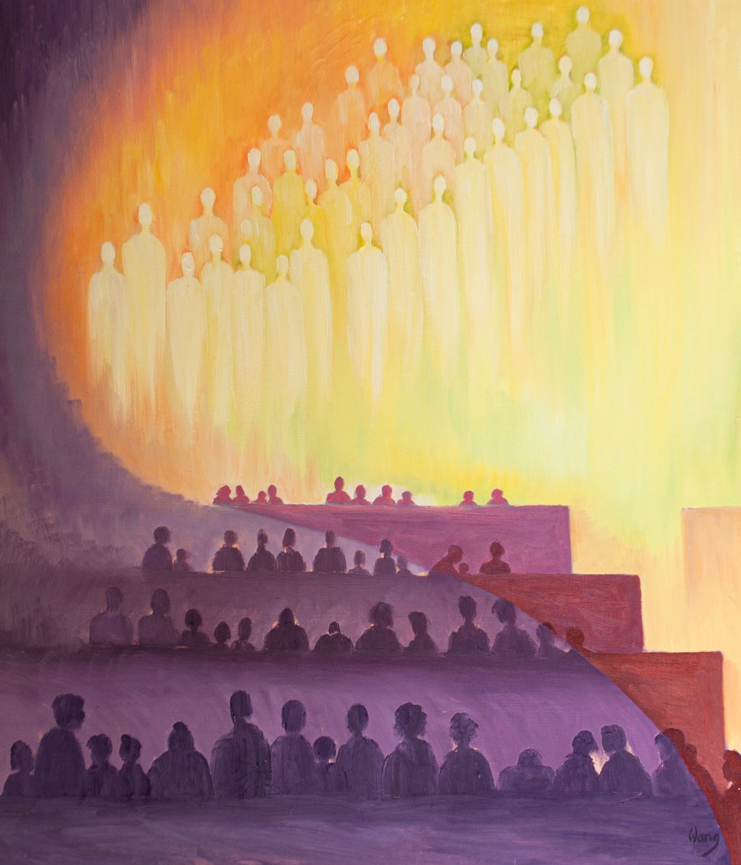 Through the Holy Spirit we are united at Mass with the saints and angels in one Sacrifice of Praise by Elizabeth Wang