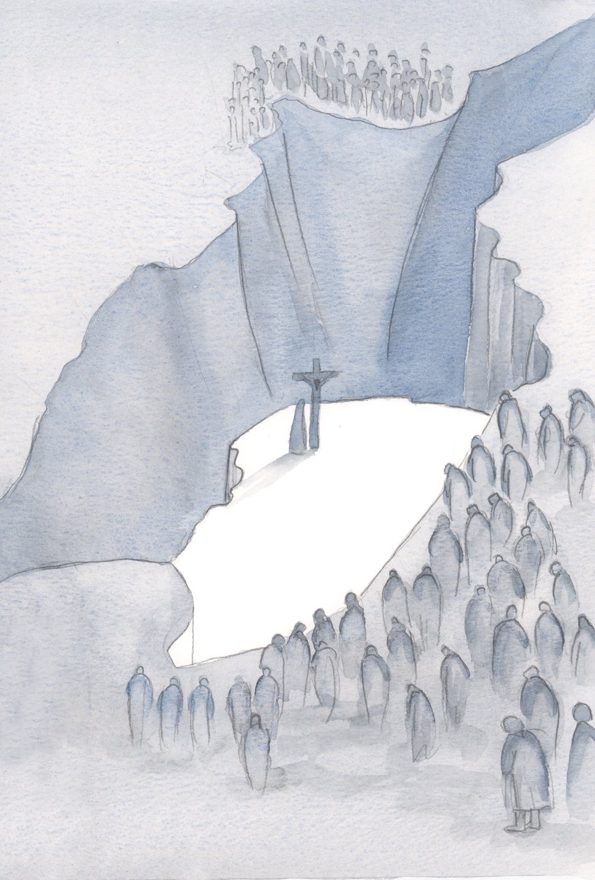 What a chasm lies before us at Mass, as we are made a part of the One Sacrifice for sin, united with that past age when Christ on the Cross to save us by Elizabeth Wang