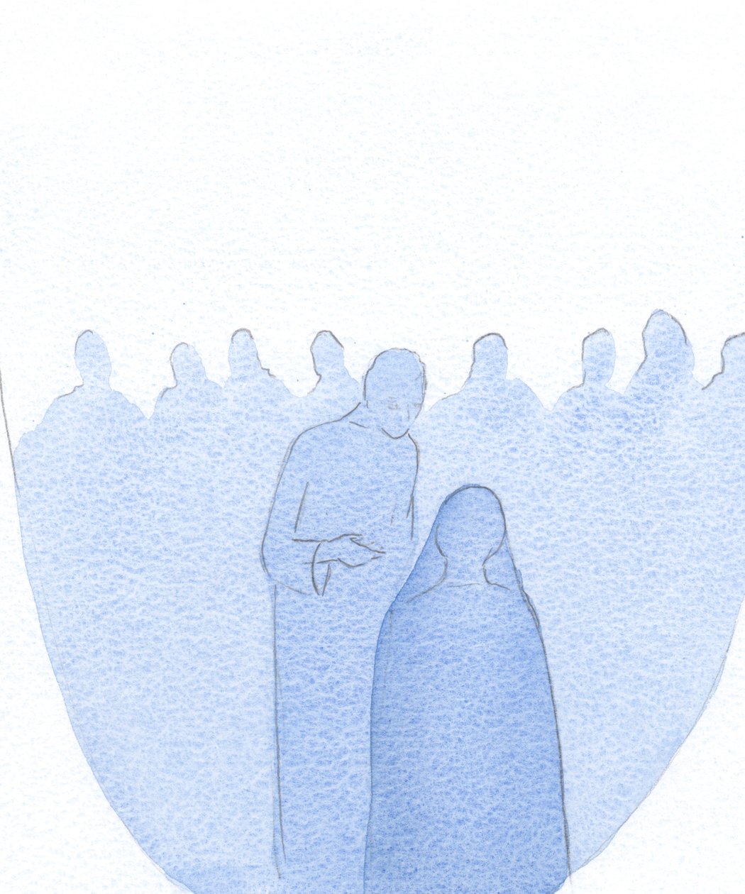 When the child Jesus was found in the Temple, He leaned forward, quietly explaining to His Holy Mother (with infinite kindness) that His work had already begun. by Elizabeth Wang