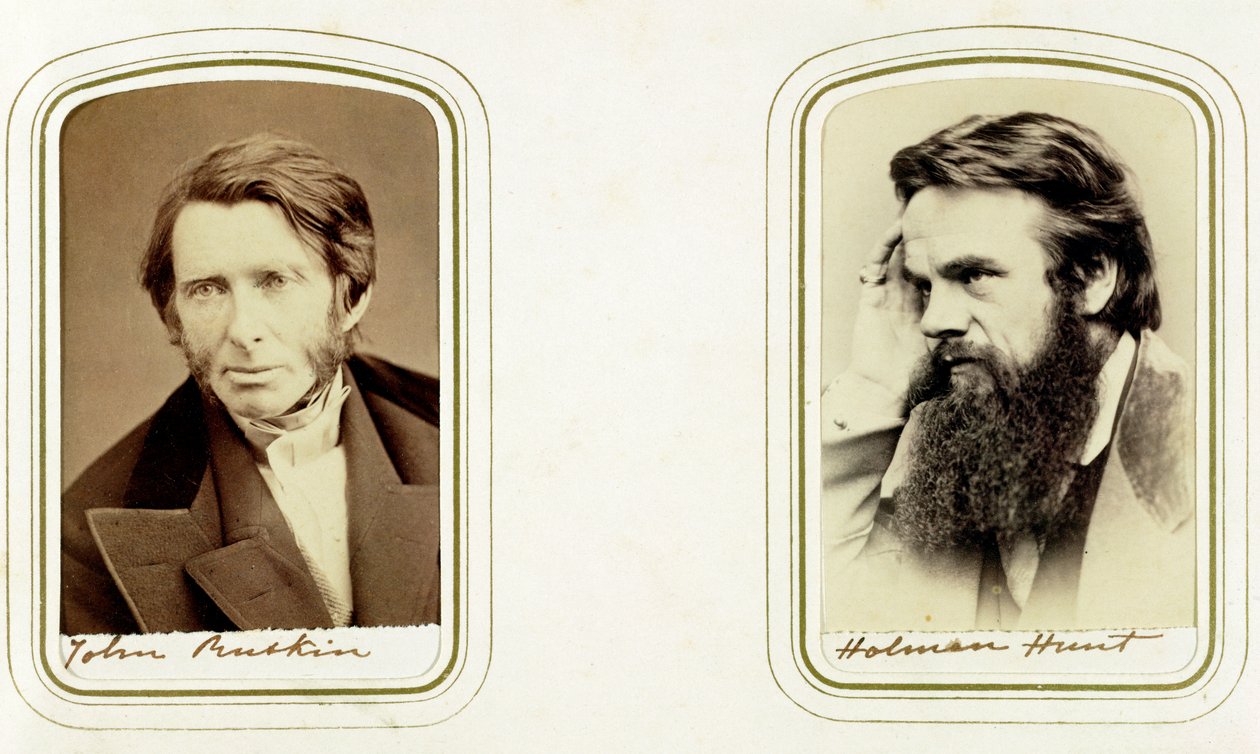 John Ruskin, English Artist, Poet and Critic, and William Holman Hunt, English Artist, 1865 by Elliott and Fry