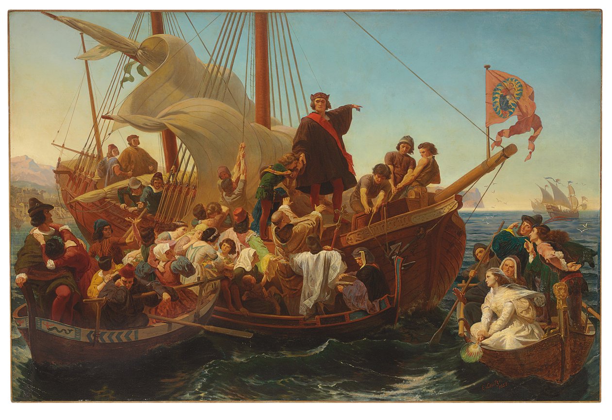 The Departure of Columbus from Palos in 1492, 1855 by Emanuel Gottlieb Leutze