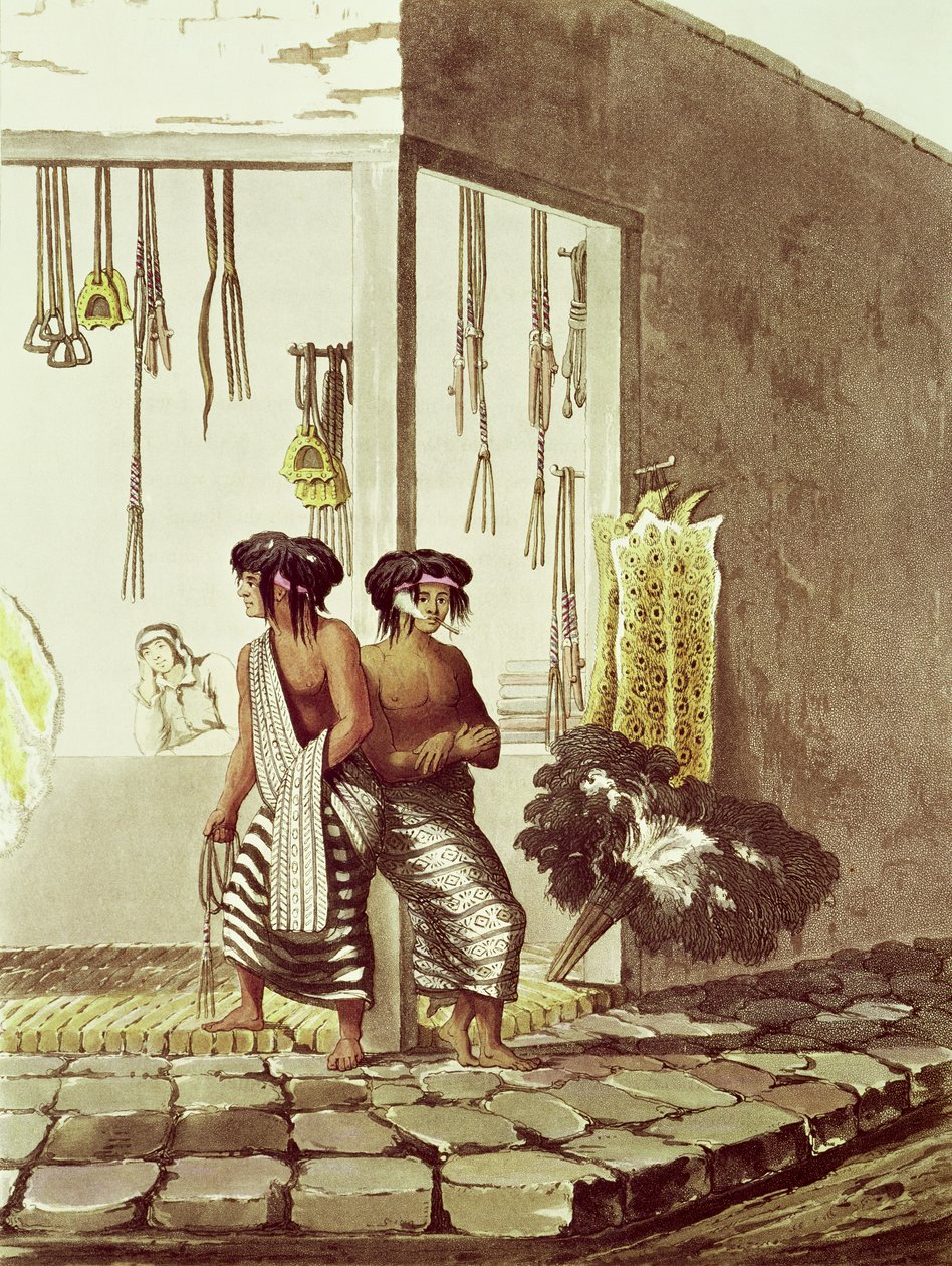 Pampa Indians at a Store in the Indian Market of Buenos Aires, from 