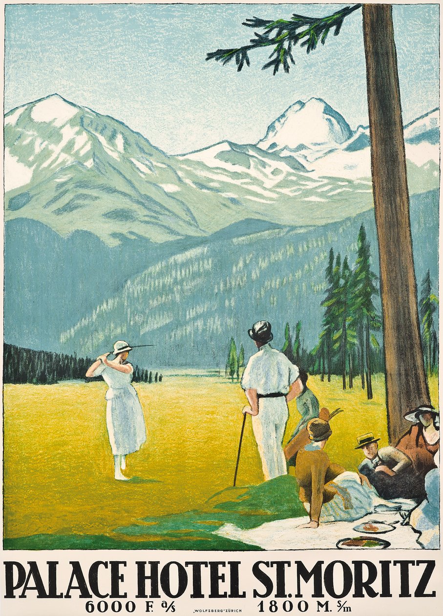 Poster advertising the Palace Hotel at St. Moritz by Emil Cardinaux