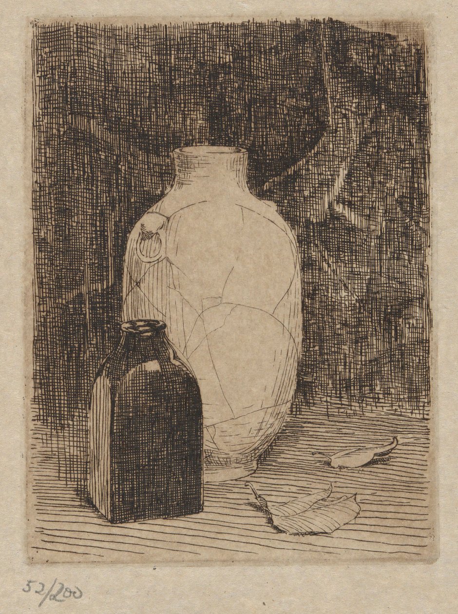 Still Life with Vase and Bottle by Emil Carlsen