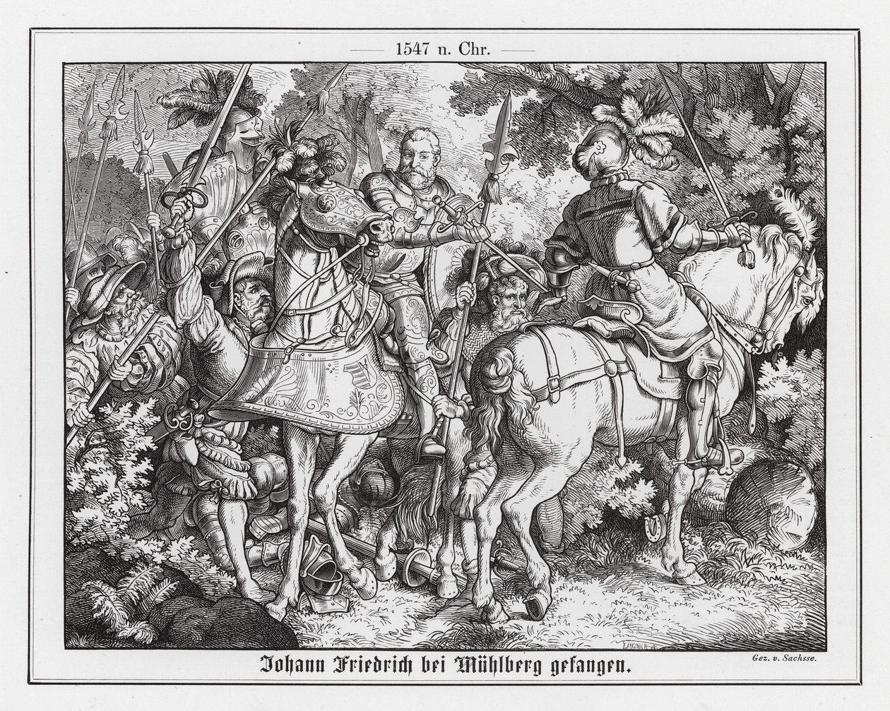 Capture of Elector John Frederick of Saxony at the Battle of Muehlberg by Emil Eugen Sachsse