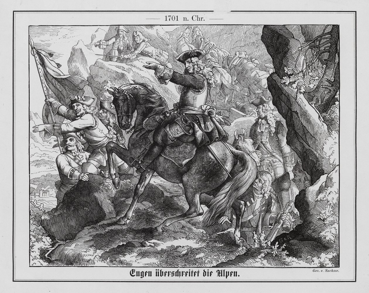 Prince Eugene of Savoy and the Austrian Army Crossing the Alps by Emil Eugen Sachsse