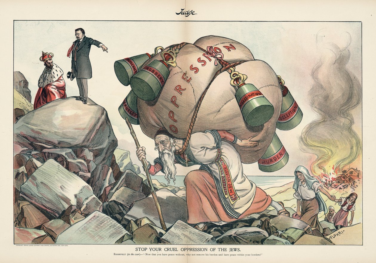 Stop Your Cruel Oppression of the Jews, Judge magazine of September 1905 by Emil Flohri