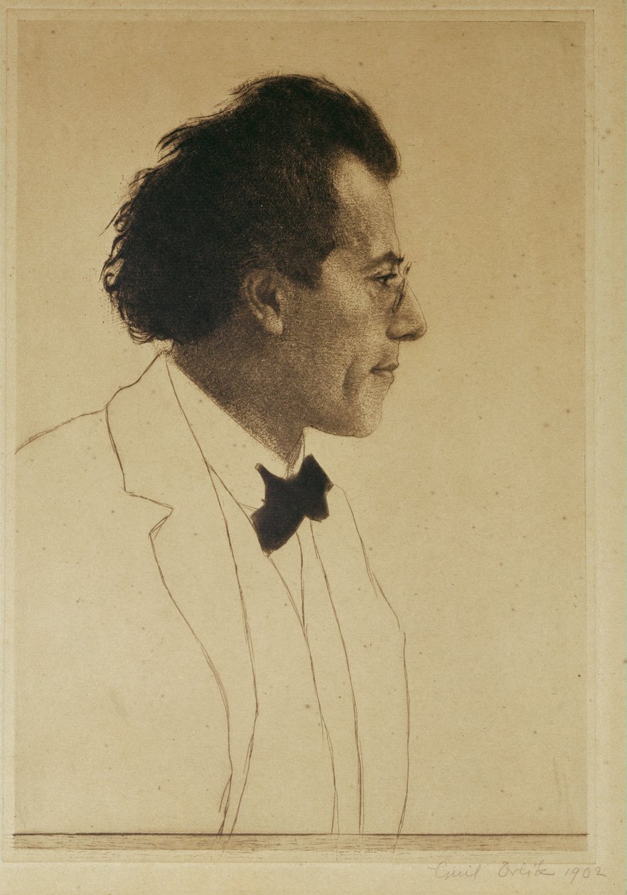 Gustav Mahler, composer and conductor by Emil Orlik