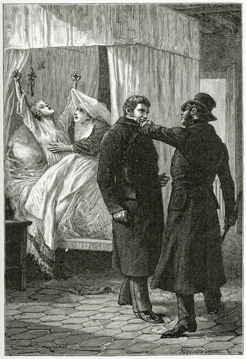 The Death of Fantine - Illustration from Les Misérables, 19th Century by Emile Antoine Bayard