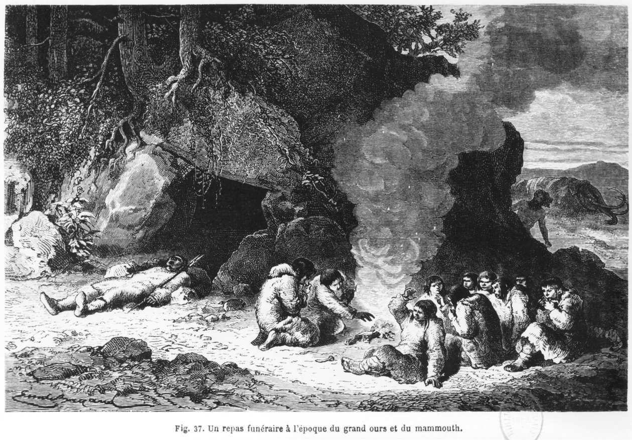 A Funeral Meal at the Time of the Bear and the Mammoth, Illustration from 
