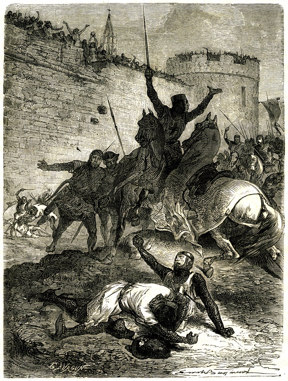 Crusade against the Albigeois - Siege of Toulouse, 25 June 1218 by Emile Antoine Bayard