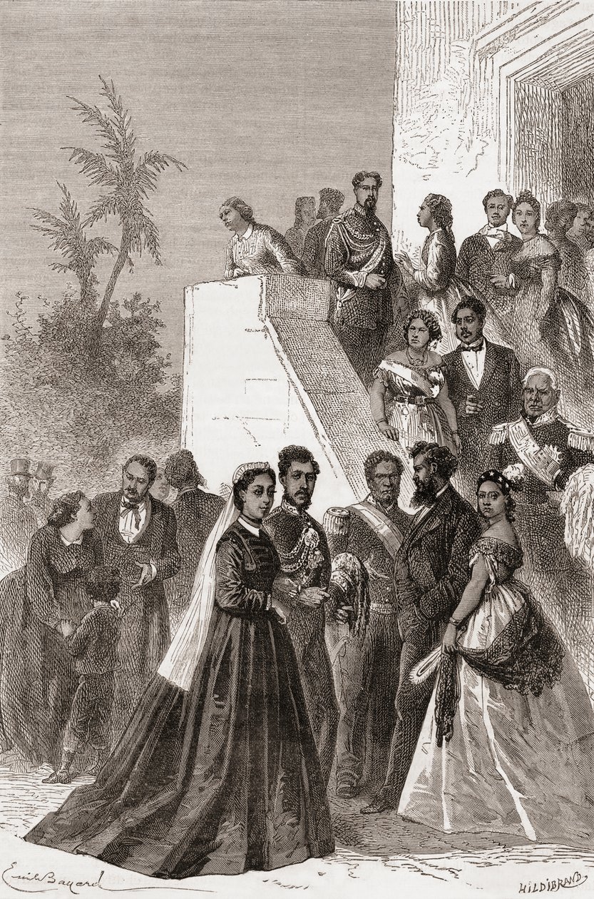 Kamehameha V, Centre, with His Family, Illustration from 