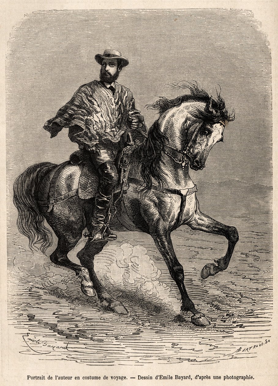 Portrait of the Author on His Mount by Emile Antoine Bayard