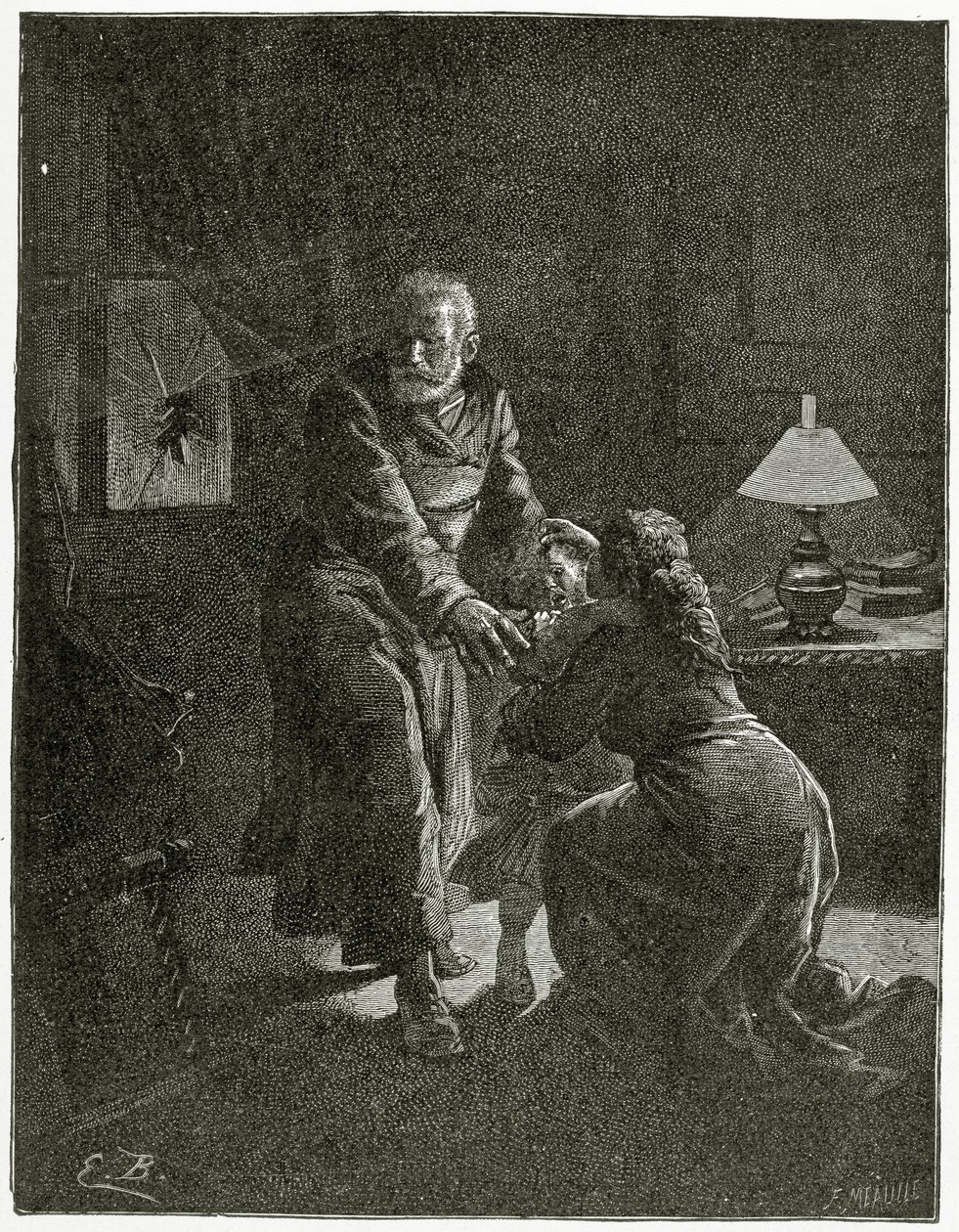 The Night Attack Place des Barricades - Illustration from Depuis l’exil by Emile Antoine Bayard