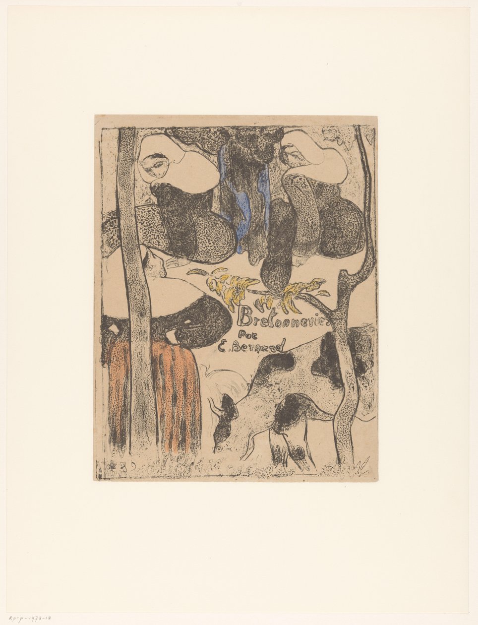 Three Breton Women and Cows by Emile Bernard