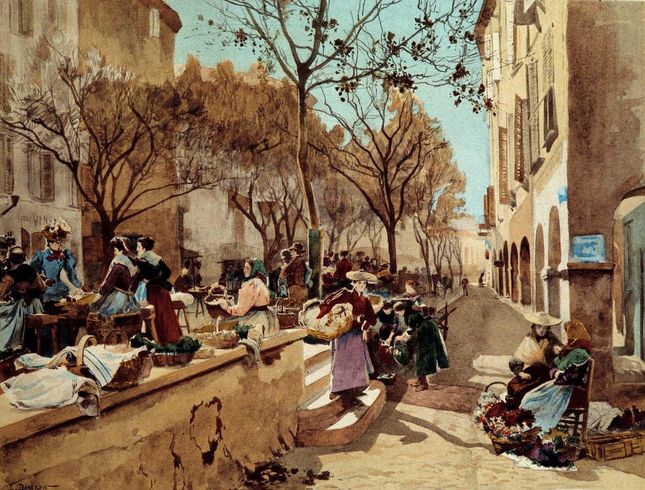 A Day of Walking in Provence in the 19th century by Emile Charles Dameron