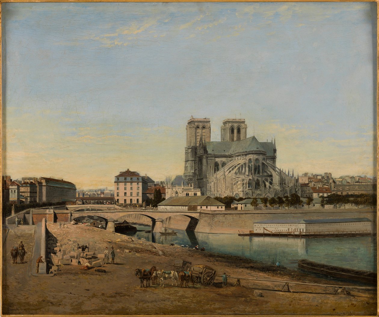 The Apse of Notre-Dame, Seen from the Quai de la Tournelle by Emile Harrouart