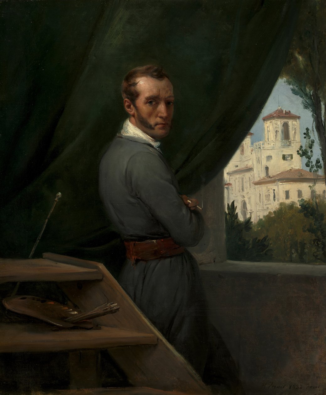 Self-Portrait in Rome, 1832 by Emile Jean Horace Vernet
