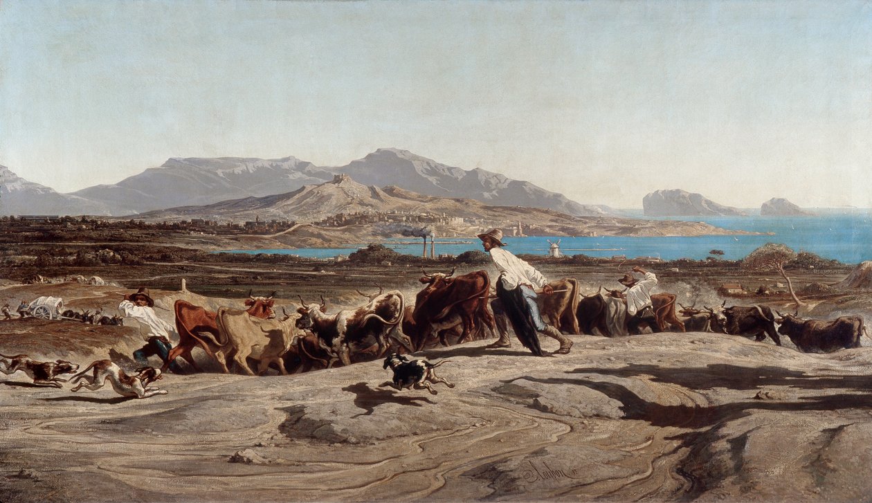 View of Marseille, Taking the Aygalades on a Day Walk by Emile Loubon