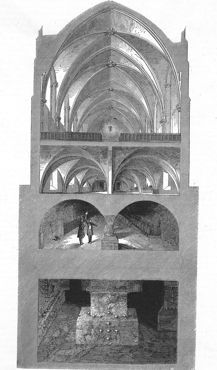 Section View of the Kitchen, Cellars and Catacombs of the Napoleon Secondary School in Paris (engraving) by Emile Theodore Therond