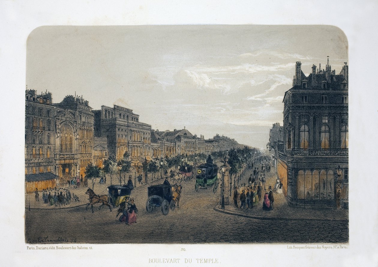 Boulevard du Temple, Paris by Emile de la Tramblais