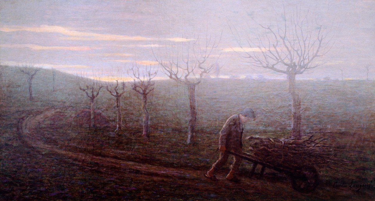 Returning from woods by Emilio Longoni