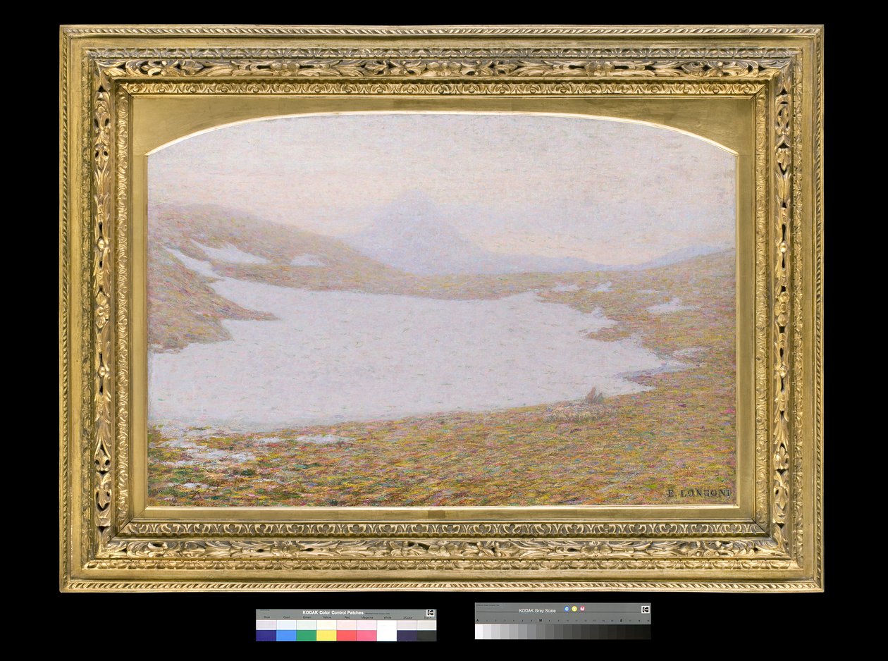 Spring in the Mountains (with frame) by Emilio Longoni