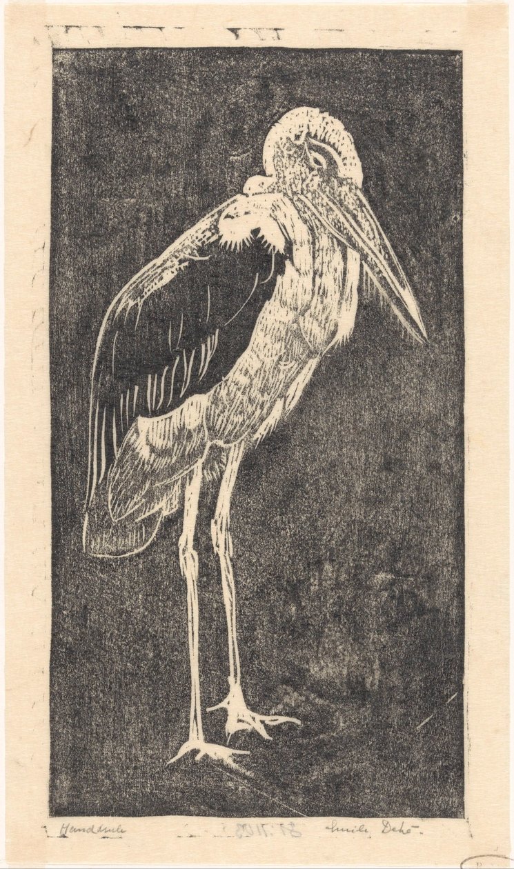 Marabou by Emilius Wilhelmus Dehé (signed by artist)