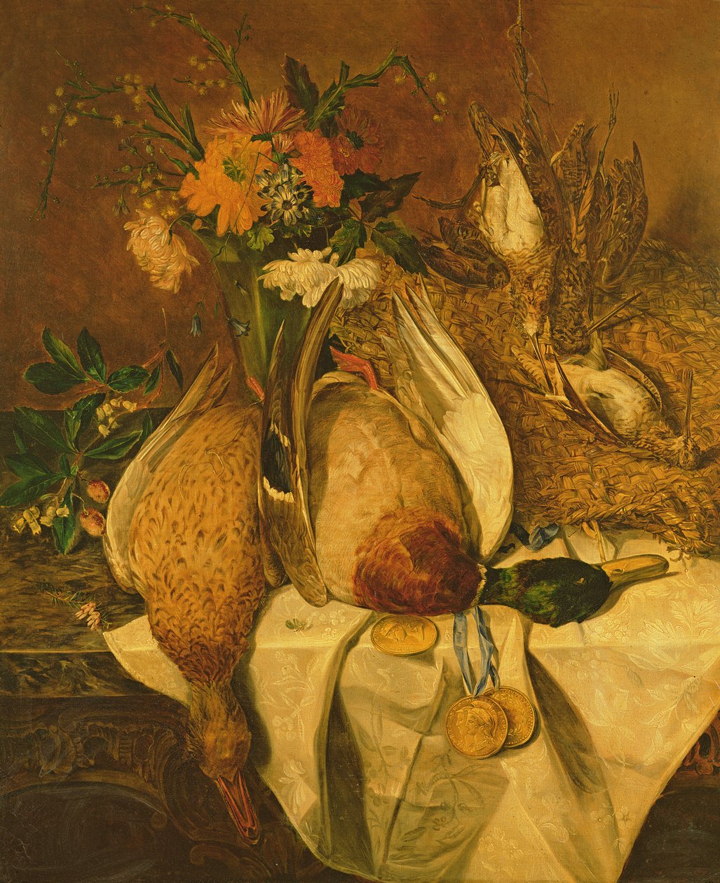 Still Life with Mallard, Snipes and Gold Medals, c.1850 by Emily Stannard
